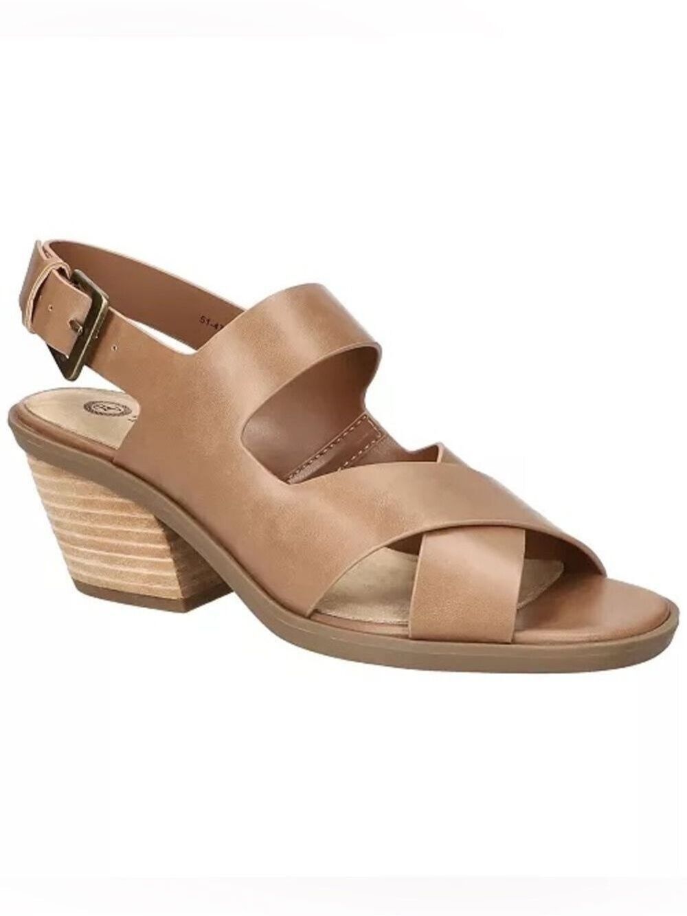 Bella Vita Women's Tan Leather Block Heel Sandal Size 12 Wide